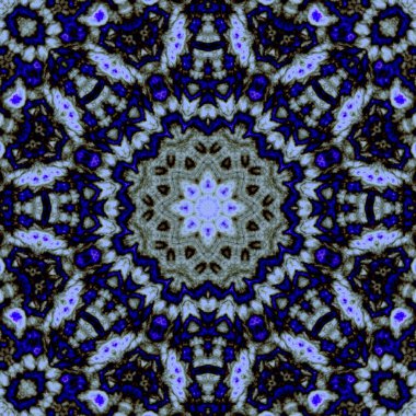 Dijital illüstrasyon, geometrik soyut desen ve üç boyutlu rahatlama efekti. Mavi ve siyah renkler