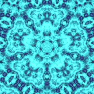 Dijital illüstrasyon, geometrik soyut desen ve üç boyutlu rahatlama efekti. Mavi renk