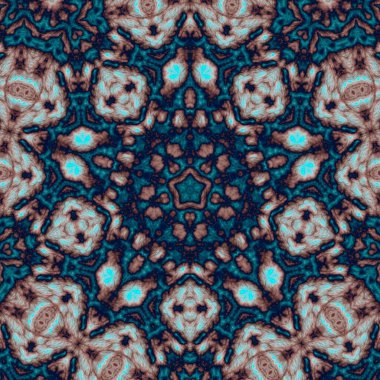 Dijital illüstrasyon, geometrik soyut desen ve üç boyutlu rahatlama efekti. Turuncu, yeşil ve siyah renkler