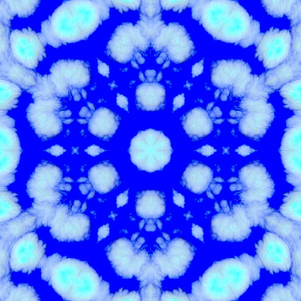 デジタルイラスト 立体感のある幾何学的な抽象的なシームレスなパターン 青い色 — ストック写真