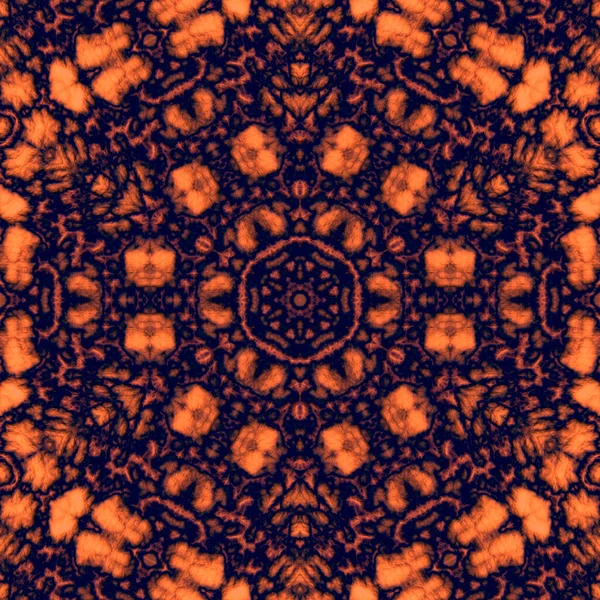 数字图像 几何抽象无缝图案 具有三维浮雕效果 橙色和黑色 — 图库照片