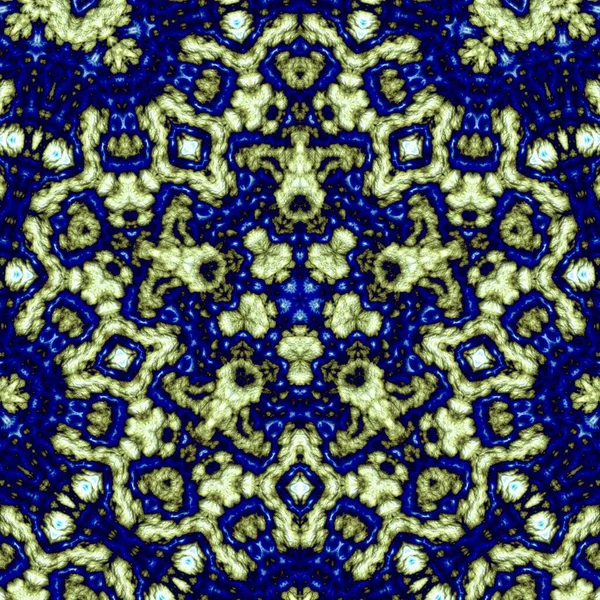 Цифровая Иллюстрация Геометрический Абстрактный Рисунок Трехмерным Рельефным Эффектом Синий Желтый — стоковое фото