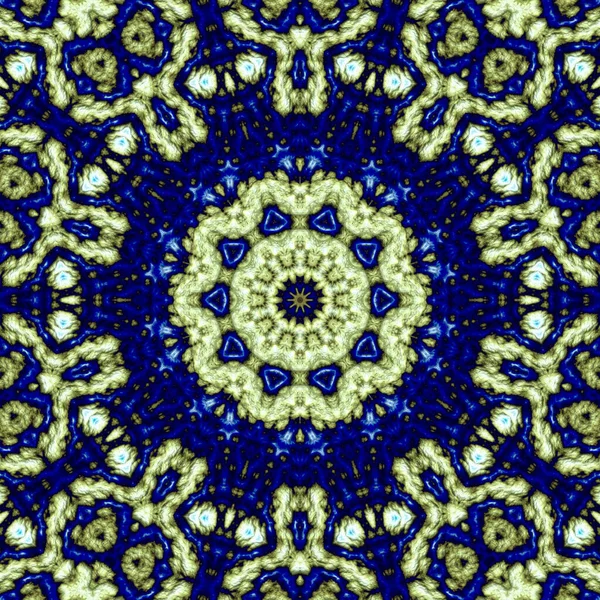 Ilustración Digital Patrón Abstracto Geométrico Con Efecto Relieve Colores Azul —  Fotos de Stock