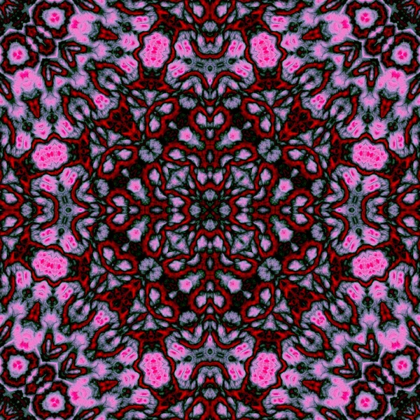 Digital Illustration Geometric Abstract Pattern Relief Effect Pink Red Black — Stock Photo, Image