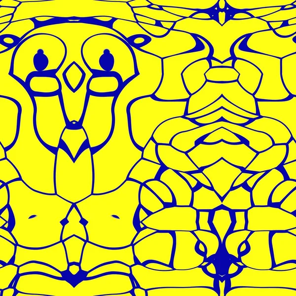 Бесшовный Абстрактный Рисунок Желтых Королевских Синих Тонах — стоковое фото