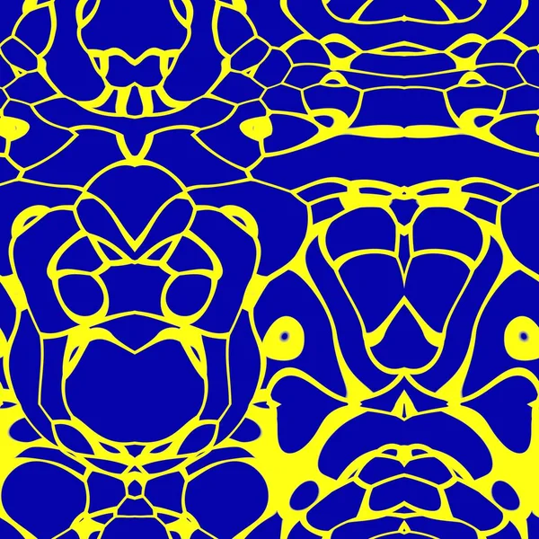 Seamless abstract pattern in yellow and royal blue tones