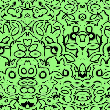 Siyah ve açık yeşil tonlarda kusursuz soyut desen