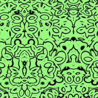Siyah ve açık yeşil tonlarda kusursuz soyut desen