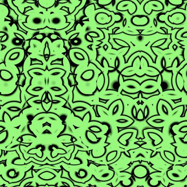 Siyah ve açık yeşil tonlarda kusursuz soyut desen