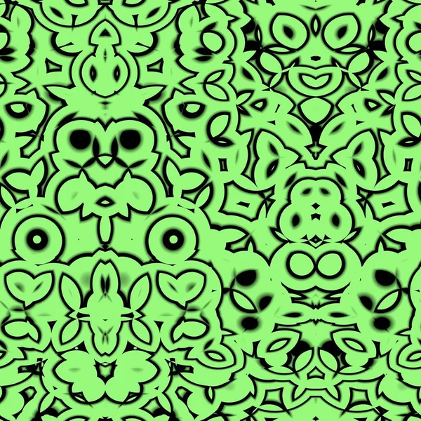 Seamless Abstract Pattern Black Light Green Tones — Stock Photo, Image