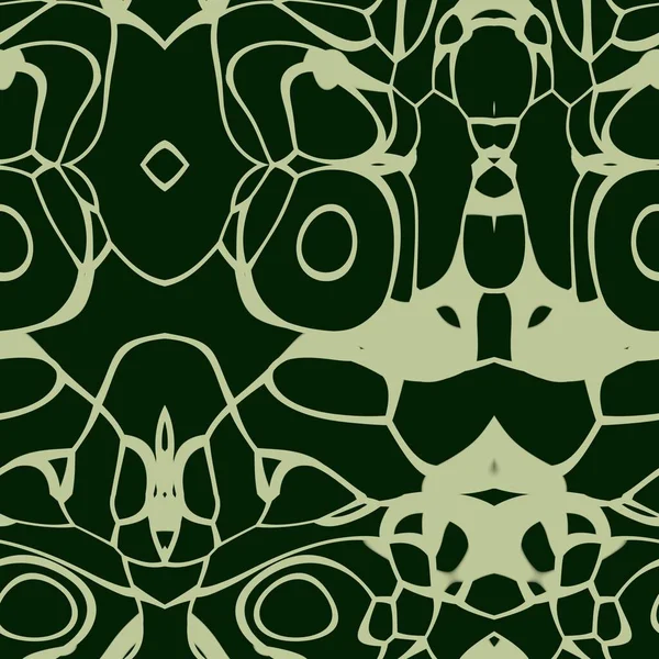 Бесшовный Абстрактный Рисунок Темно Зеленых Бежевых Тонах — стоковое фото