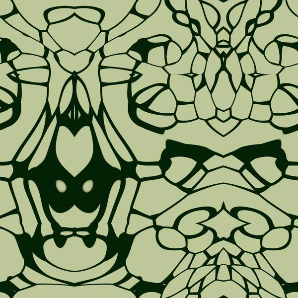 Бесшовный Абстрактный Рисунок Темно Зеленых Бежевых Тонах — стоковое фото