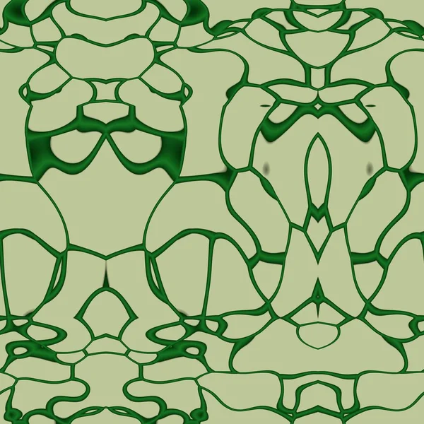 Koyu Yeşil Bej Tonlarda Kusursuz Soyut Desen — Stok fotoğraf