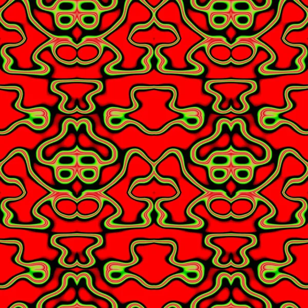 Бесшовный Абстрактный Рисунок Красных Черных Зеленых Тонах — стоковое фото