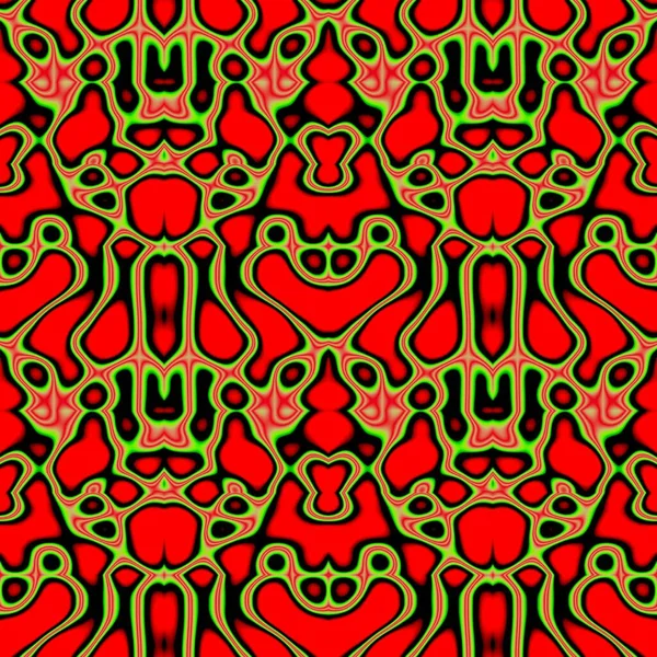 Бесшовный Абстрактный Рисунок Красных Черных Зеленых Тонах — стоковое фото