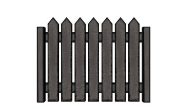 Beyaz arkaplandaki ahşap çitin 3 boyutlu çizimi