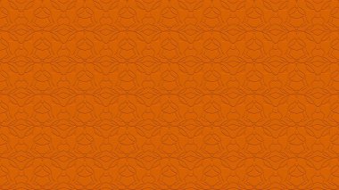 Tekrarlanan desenlerin turuncu tonlarda damgalanma efektiyle kusursuz soyut arkaplan süslemesi