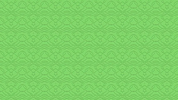 Açık yeşil tonlarda damgalamanın etkisiyle tekrarlanan desenlerin süslemeleriyle kusursuz soyut arkaplan