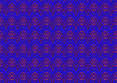 Tekrarlanan mavi ve kırmızı tonlardaki süslemelerle soyut arkaplan, kartvizit, poster, site, iç tasarım, çıkartmalar için renkli arkaplan