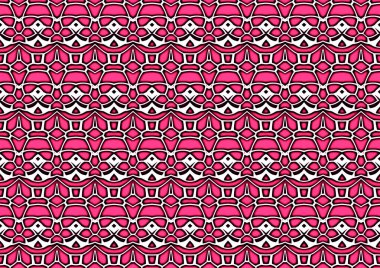 Pembe ve siyah tonlarda tekrarlanan desenlerin süsleriyle soyut zemin, poster, site, iç tasarım, çıkartma için renkli arka plan,, 