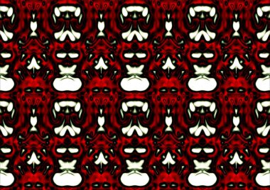 Tekrarlanan beyaz ve kırmızı tonlardaki süslemelerle kusursuz soyut arkaplan, poster için renkli arkaplan, iç tasarım,