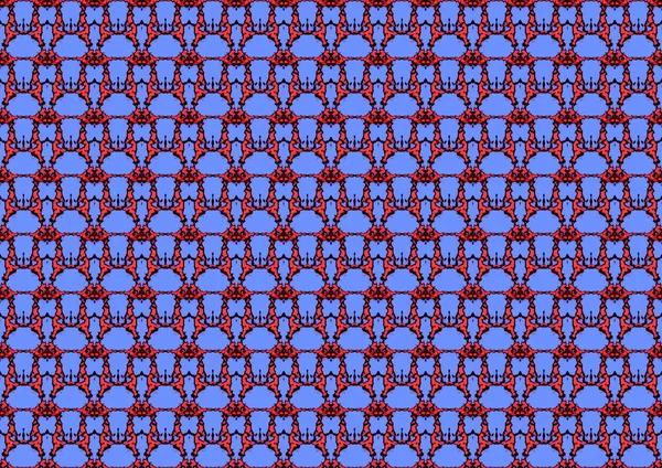 Naadloze Abstracte Achtergrond Met Ornament Van Herhaalde Patronen Blauwe Rode — Stockfoto
