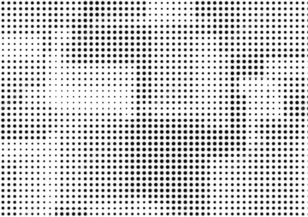 Abstract halftone backdrop in white and black tones in grunge style, monochrome background for business card, poster, interior design, sticker, website, advertising