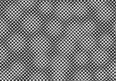 Noktalı ve çizgili gazete baskı tarzında beyaz ve siyah tonlarda soyut yarım ton arkaplan, kartvizit, poster, reklam için monokrom arkaplan