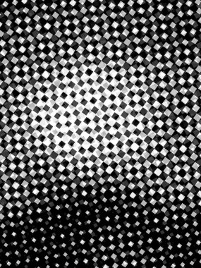 Eşkenar dörtgenli beyaz ve siyah tonlarda soyut yarım ton arkaplan, kartvizit, poster, reklam için monokrom arkaplan