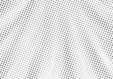 Noktalı, eşkenar dörtgenli ve çizgili, beyaz ve siyah tonlu soyut yarım ton arkaplan, kartvizit, poster, reklam için tek renkli arkaplan