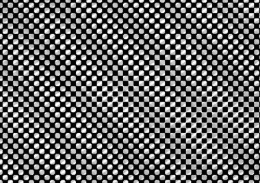 Üzerinde noktalar ve daireler olan beyaz ve siyah baskı tarzında soyut noktalı yarım ton arkaplan, kartvizit, poster, reklam için tek renkli arkaplan
