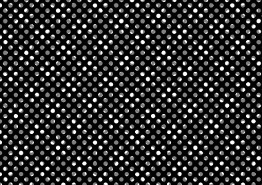 Üzerinde noktalar ve daireler olan beyaz ve siyah baskı tarzında soyut noktalı yarım ton arkaplan, kartvizit, poster, reklam için tek renkli arkaplan