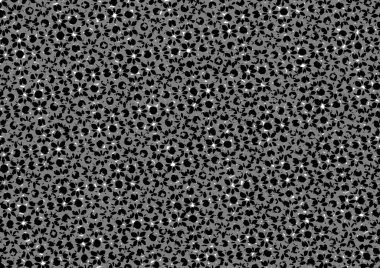 Üzerinde noktalar ve daireler olan beyaz ve siyah baskı tarzında soyut noktalı yarım ton arkaplan, kartvizit, poster, reklam için tek renkli arkaplan