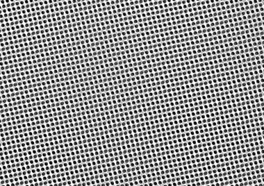 Üzerinde noktalar ve daireler olan beyaz ve siyah baskı tarzında soyut noktalı yarım ton arkaplan, kartvizit, poster, reklam için tek renkli arkaplan