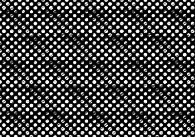 Üzerinde noktalar ve daireler olan beyaz ve siyah baskı tarzında soyut noktalı yarım ton arkaplan, kartvizit, poster, reklam için tek renkli arkaplan
