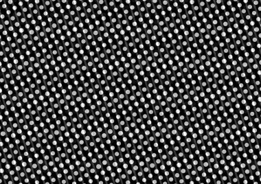 Üzerinde noktalar ve daireler olan beyaz ve siyah baskı tarzında soyut noktalı yarım ton arkaplan, kartvizit, poster, reklam için tek renkli arkaplan