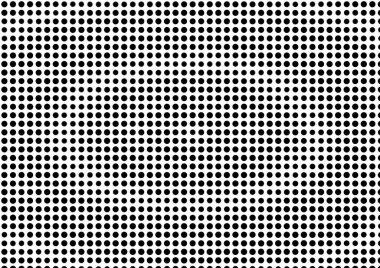 Üzerinde noktalar ve daireler olan beyaz ve siyah baskı tarzında soyut noktalı yarım ton arkaplan, kartvizit, poster, reklam için tek renkli arkaplan