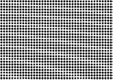 Üzerinde noktalar ve daireler olan beyaz ve siyah baskı tarzında soyut noktalı yarım ton arkaplan, kartvizit, poster, reklam için tek renkli arkaplan