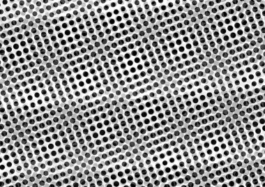 Üzerinde noktalar ve daireler olan beyaz ve siyah baskı tarzında soyut noktalı yarım ton arkaplan, kartvizit, poster, reklam için tek renkli arkaplan