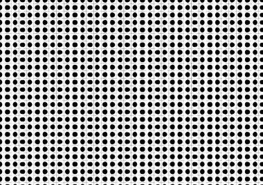 Üzerinde noktalar ve daireler olan beyaz ve siyah baskı tarzında soyut noktalı yarım ton arkaplan, kartvizit, poster, reklam için tek renkli arkaplan