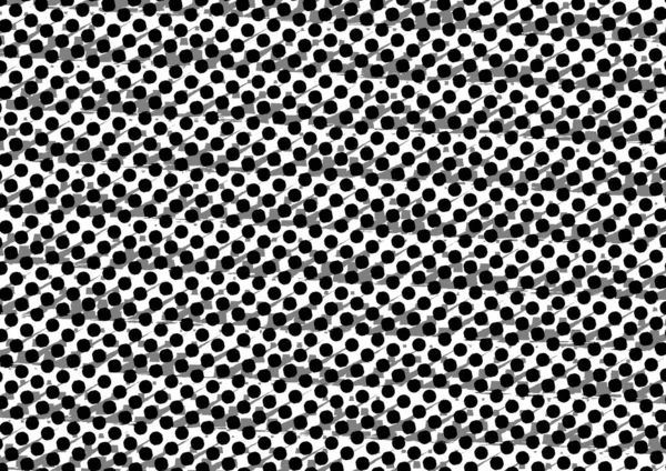 Üzerinde noktalar ve daireler olan beyaz ve siyah baskı tarzında soyut noktalı yarım ton arkaplan, kartvizit, poster, reklam için tek renkli arkaplan