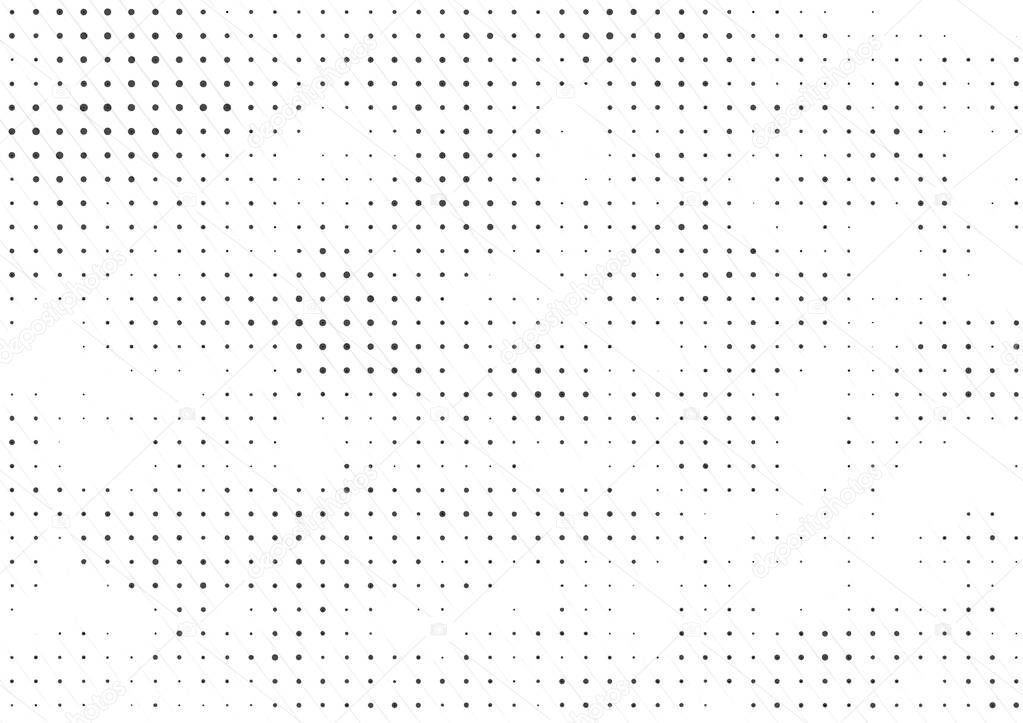 Abstract halftone backdrop in white and black tones in newsprint printing style with lines, monochrome background for business card, poster, advertising