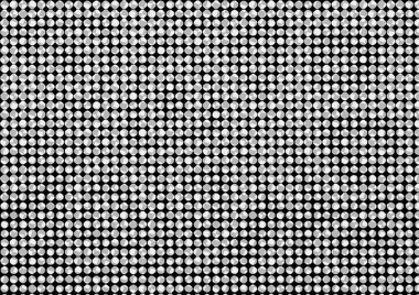 Üzerinde noktalar ve daireler olan beyaz ve siyah baskı tarzında soyut noktalı yarım ton arkaplan, kartvizit, poster, reklam için tek renkli arkaplan