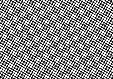 Üzerinde noktalar ve daireler olan beyaz ve siyah baskı tarzında soyut noktalı yarım ton arkaplan, kartvizit, poster, reklam için tek renkli arkaplan