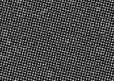 Üzerinde noktalar ve daireler olan beyaz ve siyah baskı tarzında soyut noktalı yarım ton arkaplan, kartvizit, poster, reklam için tek renkli arkaplan