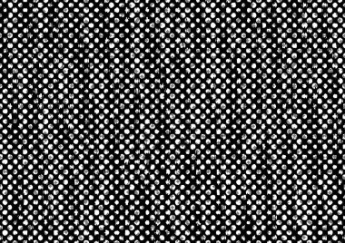 Üzerinde noktalar ve daireler olan beyaz ve siyah baskı tarzında soyut noktalı yarım ton arkaplan, kartvizit, poster, reklam için tek renkli arkaplan