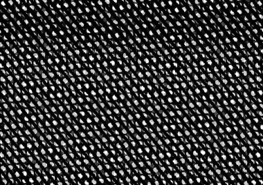 Üzerinde noktalar ve daireler olan beyaz ve siyah baskı tarzında soyut noktalı yarım ton arkaplan, kartvizit, poster, reklam için tek renkli arkaplan