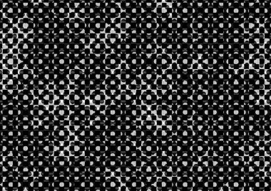 Üzerinde noktalar ve daireler olan beyaz ve siyah baskı tarzında soyut noktalı yarım ton arkaplan, kartvizit, poster, reklam için tek renkli arkaplan