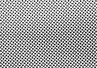 Üzerinde noktalar ve daireler olan beyaz ve siyah baskı tarzında soyut noktalı yarım ton arkaplan, kartvizit, poster, reklam için tek renkli arkaplan