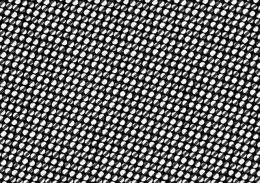 Üzerinde noktalar ve daireler olan beyaz ve siyah baskı tarzında soyut noktalı yarım ton arkaplan, kartvizit, poster, reklam için tek renkli arkaplan